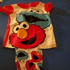 Sesame Street Elmo & Cookie Monster 2-Piece Pajamas Size 12M Baby Sleepwear
